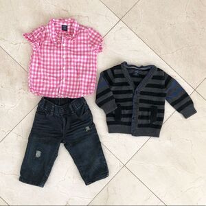 Gap jacket , jeans and shirt